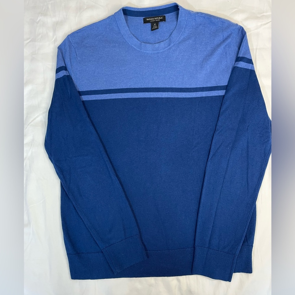 Banana Republic Blue Luxury Silk Cashmere Crewneck Lightweight Sweater Men’s M